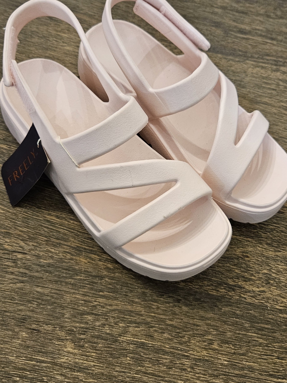Freelyn Pastel Pink Women's Platform Sandals with Adjustable Strap